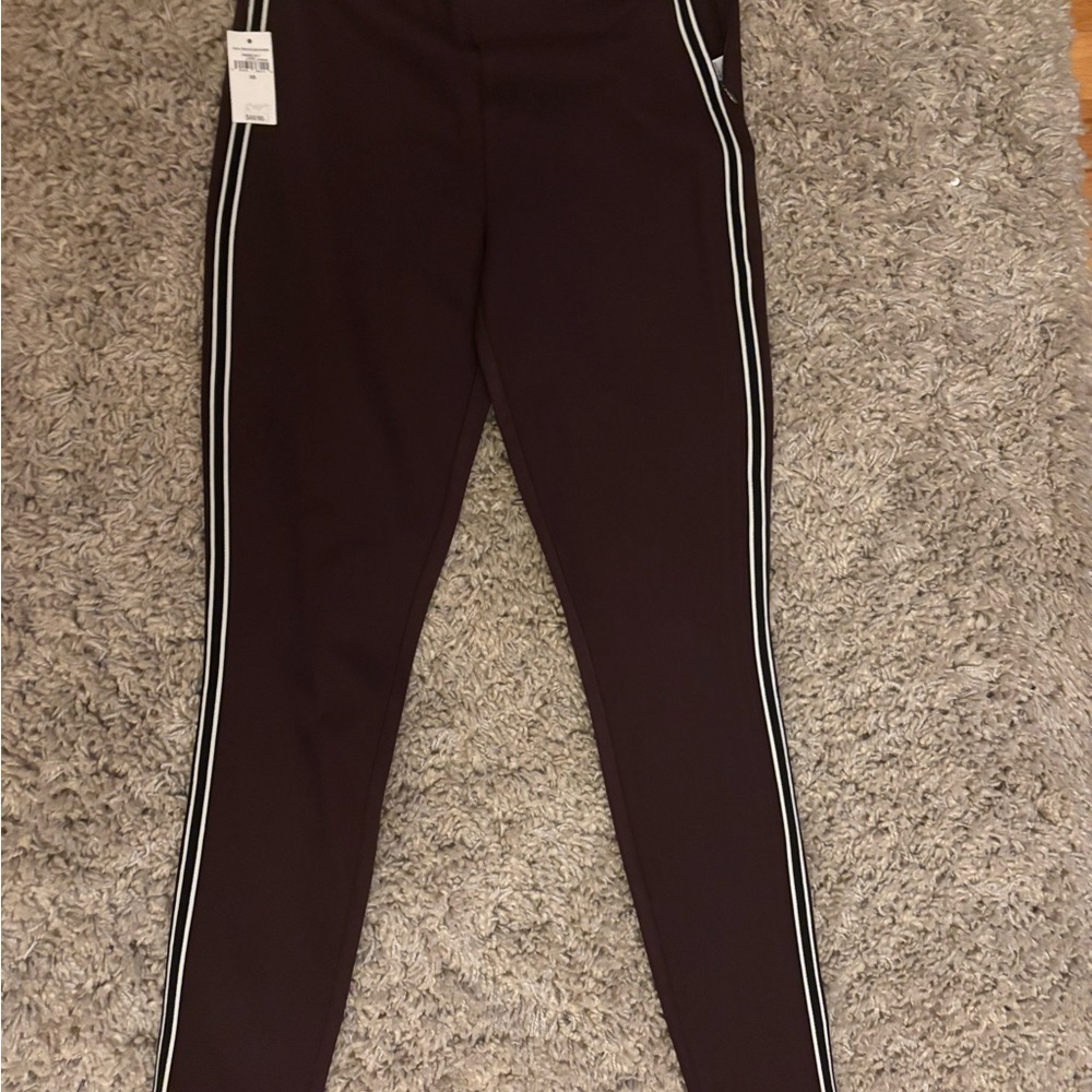 Stylish Gap women’s dark purple  leggings  with black/White Stripes